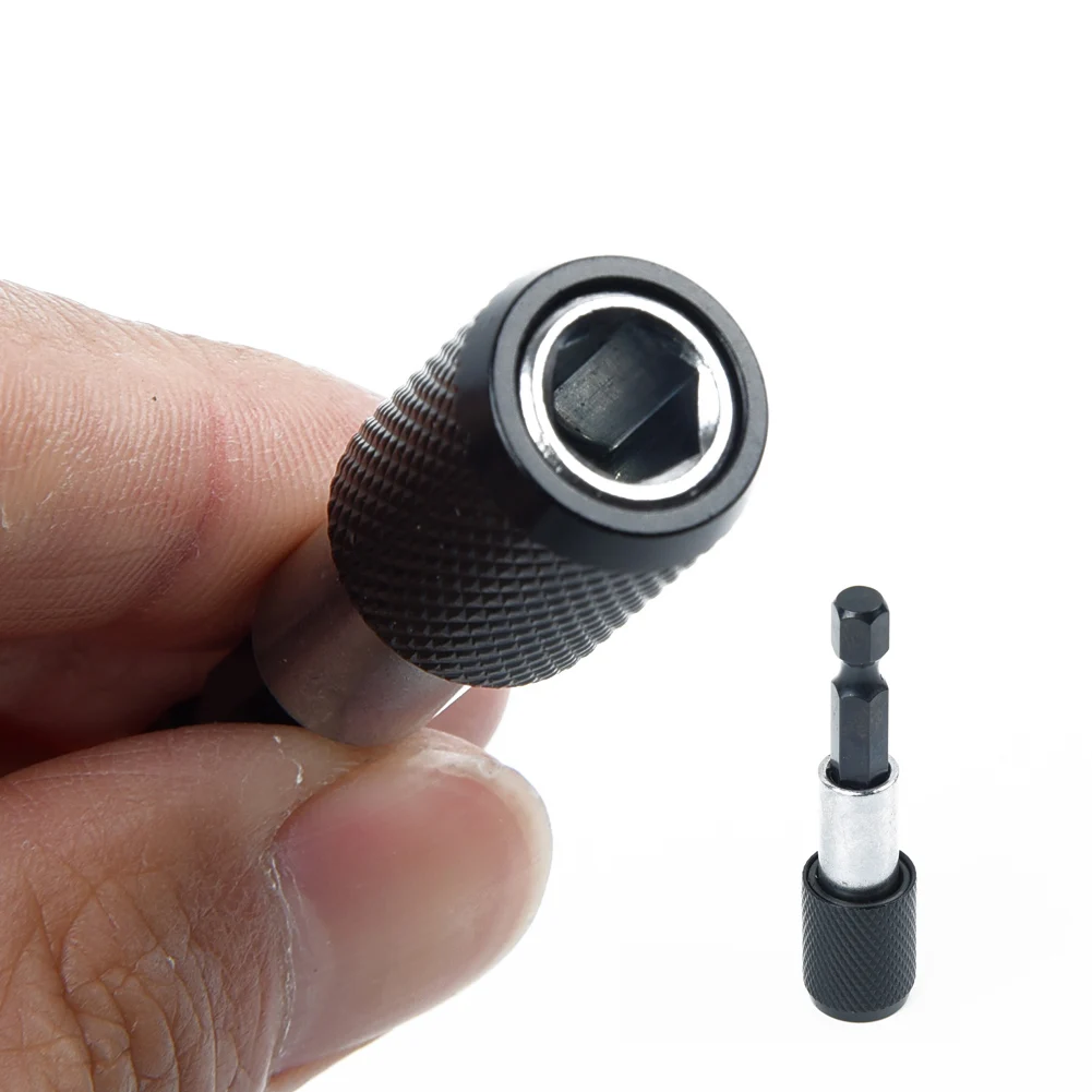

1/4 Length Hex Shank Magnetic Quick Release Screwdriver Drill Bits Holder Black