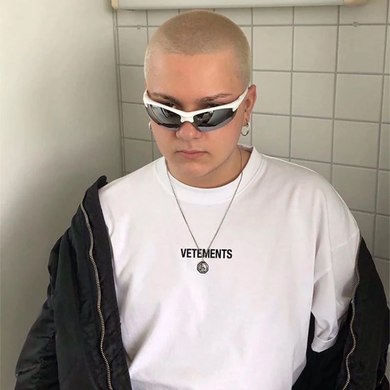 Уличная одежда в стиле хип-хоп футболка оверсайз Vetements с коротким рукавом