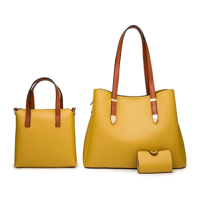 

Luxury Designer Women PU Leather Handbags High Quality 3 Pieces Set Shoulder Bag Fashion Rivet Casual Female Tote Crossbody Bags