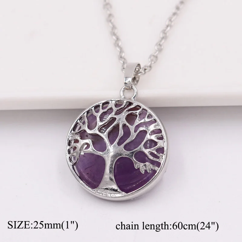 Подвеска Древо жизни из камня ожерелье с деревом семейства для унисекс подвески