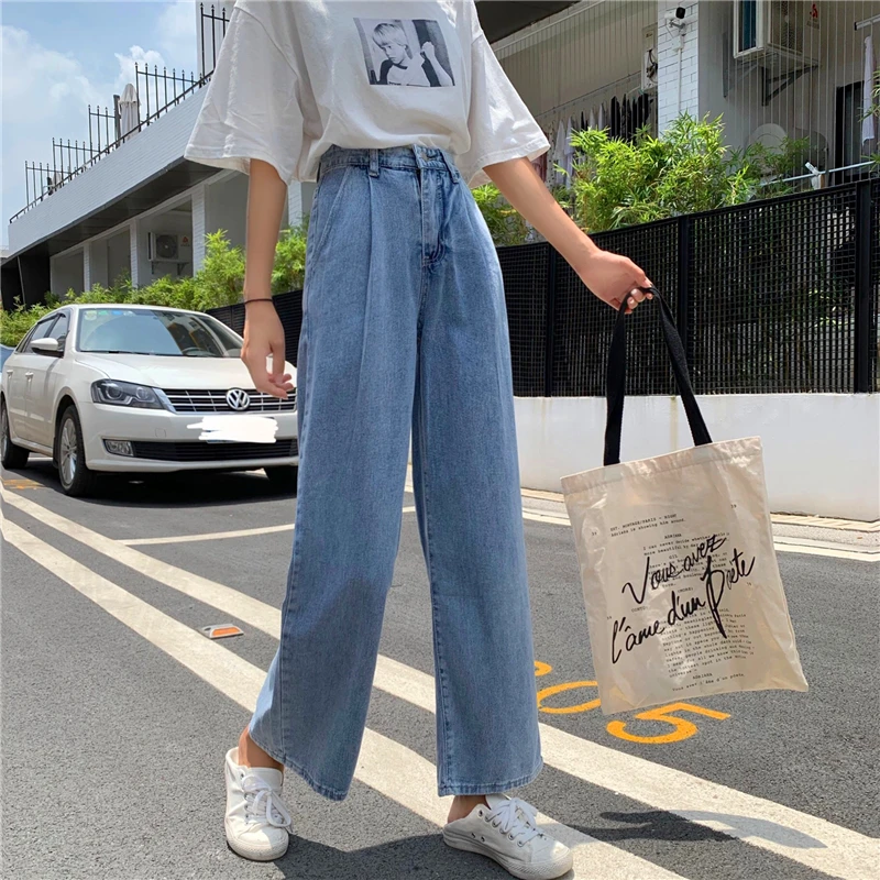 

High Waist Wide Leg Straight Loose Jeans for Women S M L XL