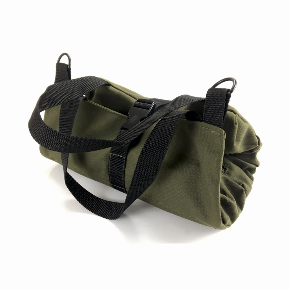 

PENGGONG Tool Roll Up Bag Zippered Bag 5 Pockets Canvas Tool Organizer Tool Roll-up Pouch Tool Bag Workbag Zipper Utility Tote