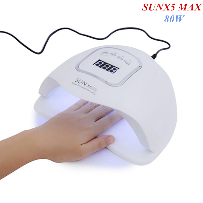 Светодиодная лампа для сушки ногтей SUNX5 Max 80 Вт 45 светодиодов УФ-ледяная гель-лака