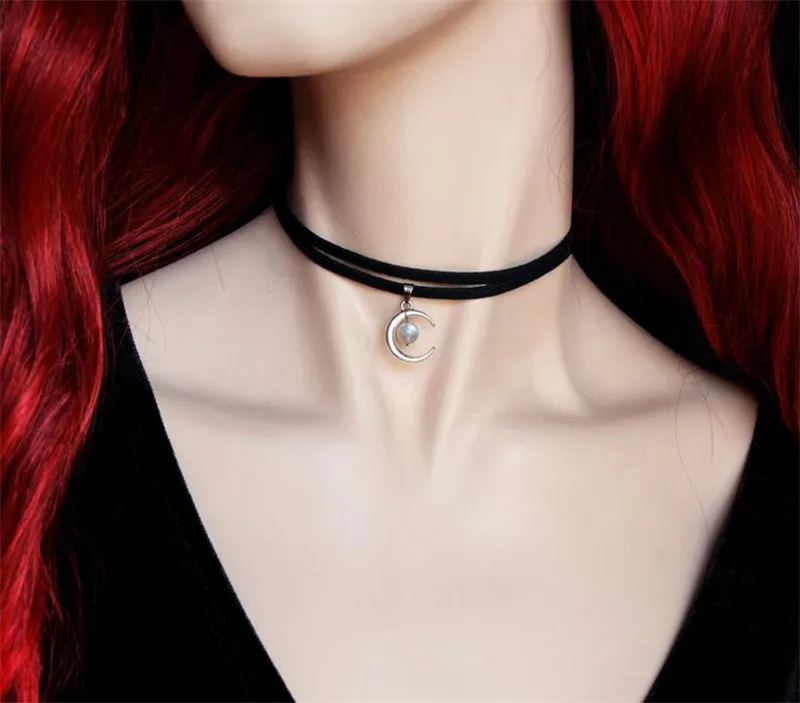 Подвеска в виде небесной Луны цепочка с кулоном из Лабрадорита ювелирные изделия