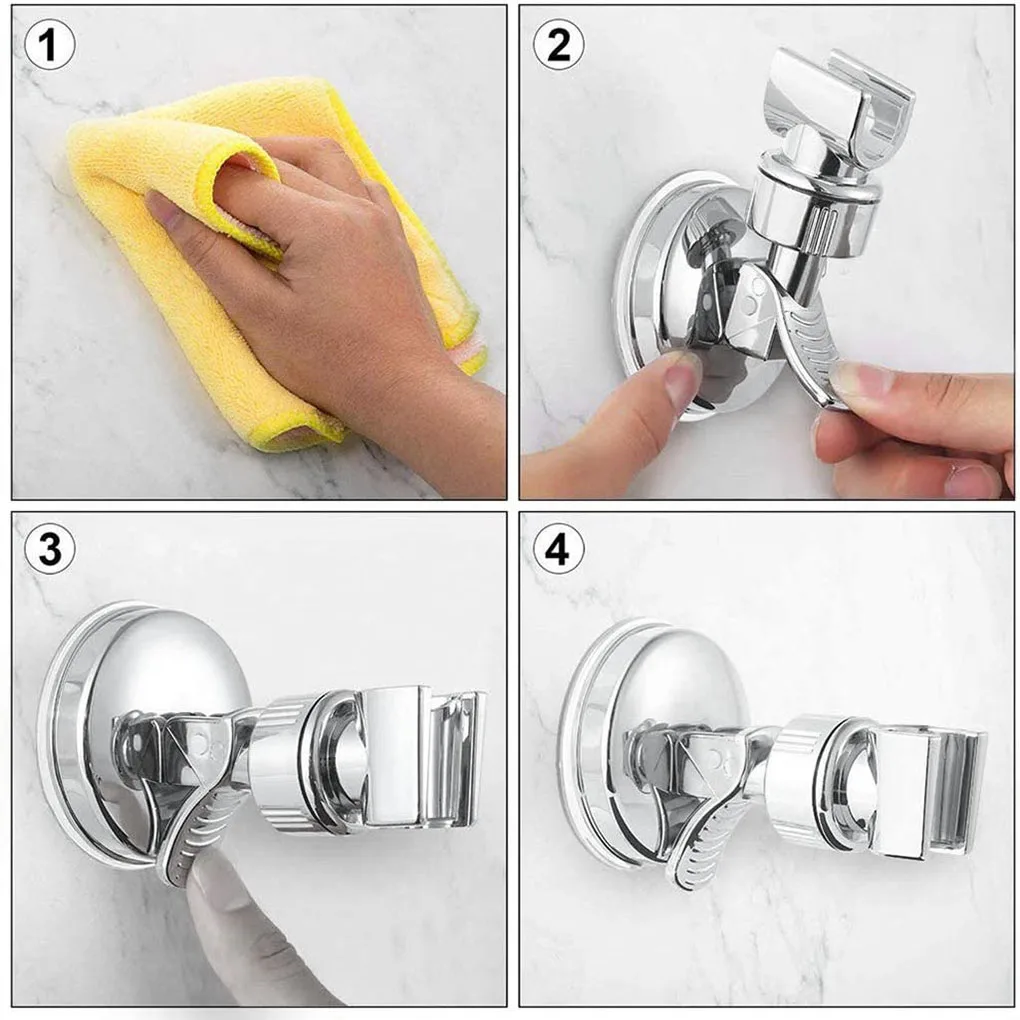 shower head handset holder chrome bathroom wall mount adjustable suction bracket strong wall mounted strong rack dropshipping free global shipping
