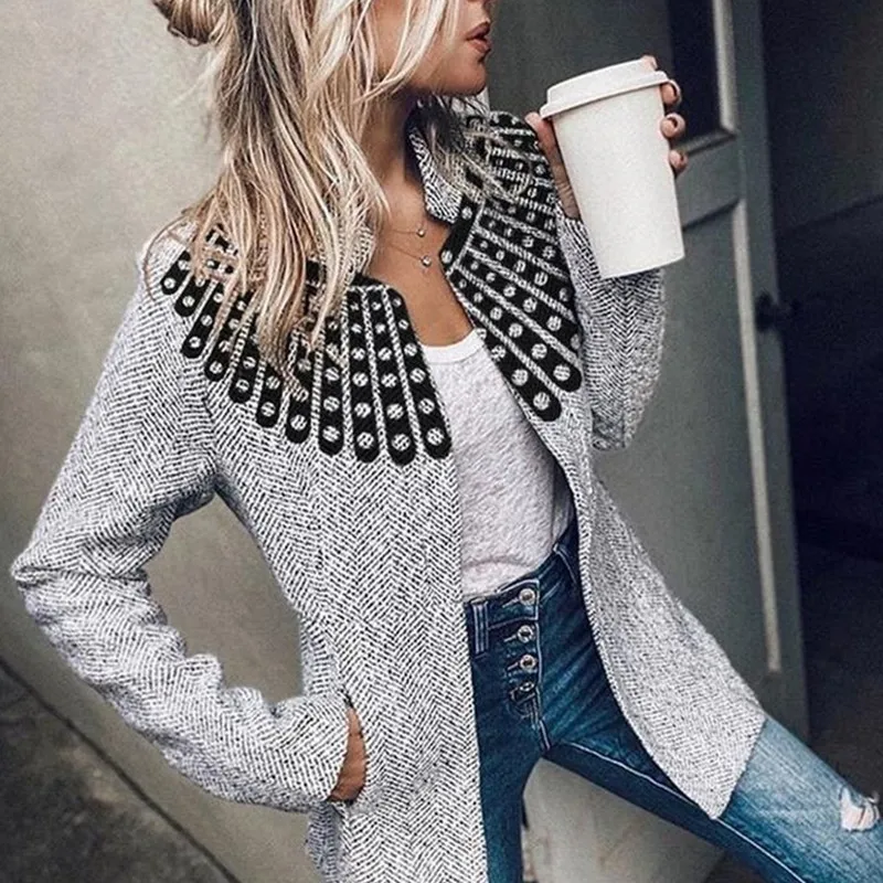 

Женское шерстяное пальто, элегантное клетчатое пальто с круглым вырезом и длинными карманами, зима-осень 2021