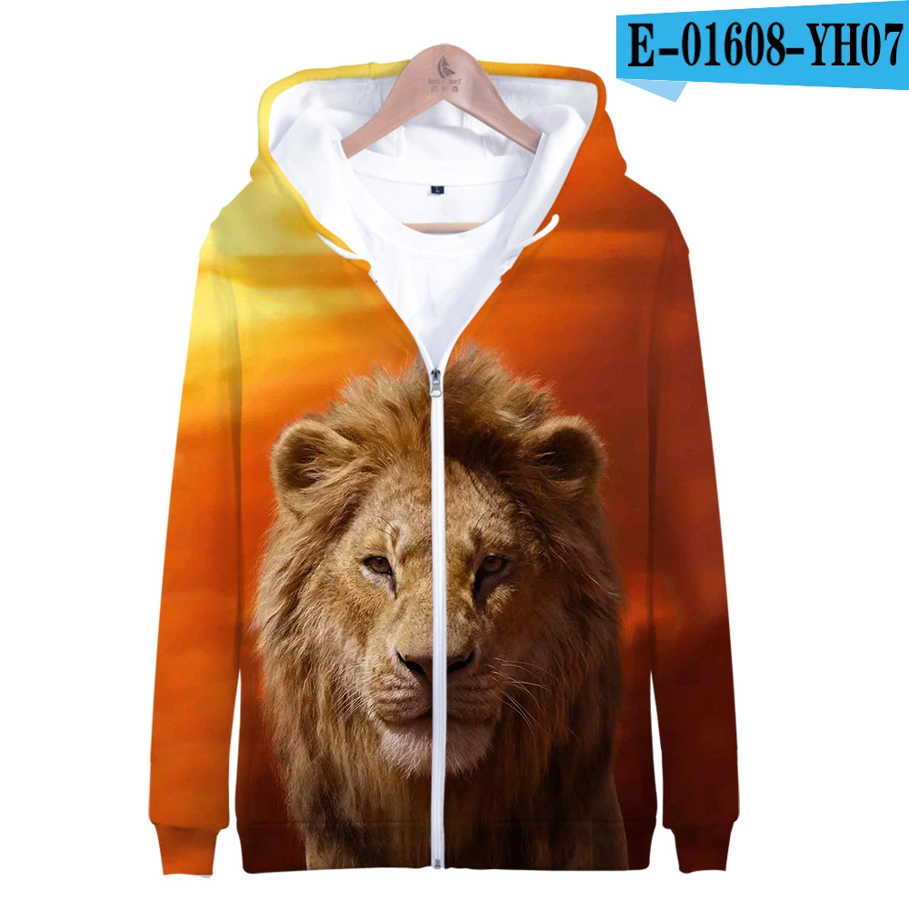 

New arrival Cute 3D King Lion Hoodies Sweatshirts Men/Kid's Zipper Hoodie Spring Creative King Lion Sweatshirt Kids hoody