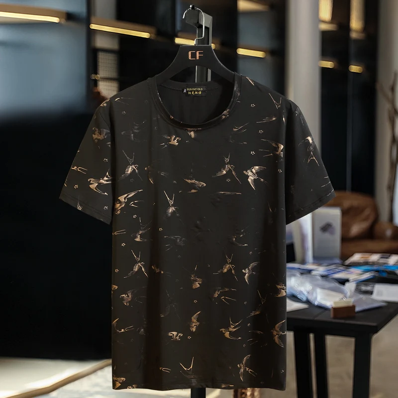 Мужская летняя футболка дышащая ткань удобная повседневная размера плюс 6XL 7XL 9XL