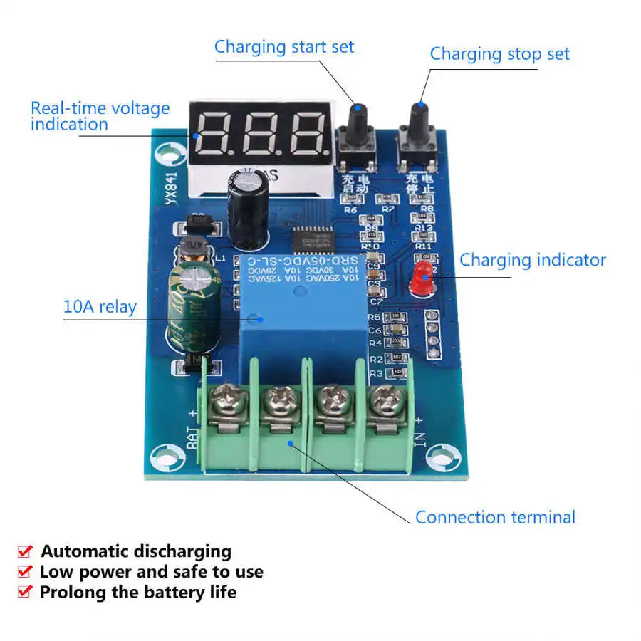 

6-60V 10A Battery Charging Control Board Charger Power Supply Switch Module LY