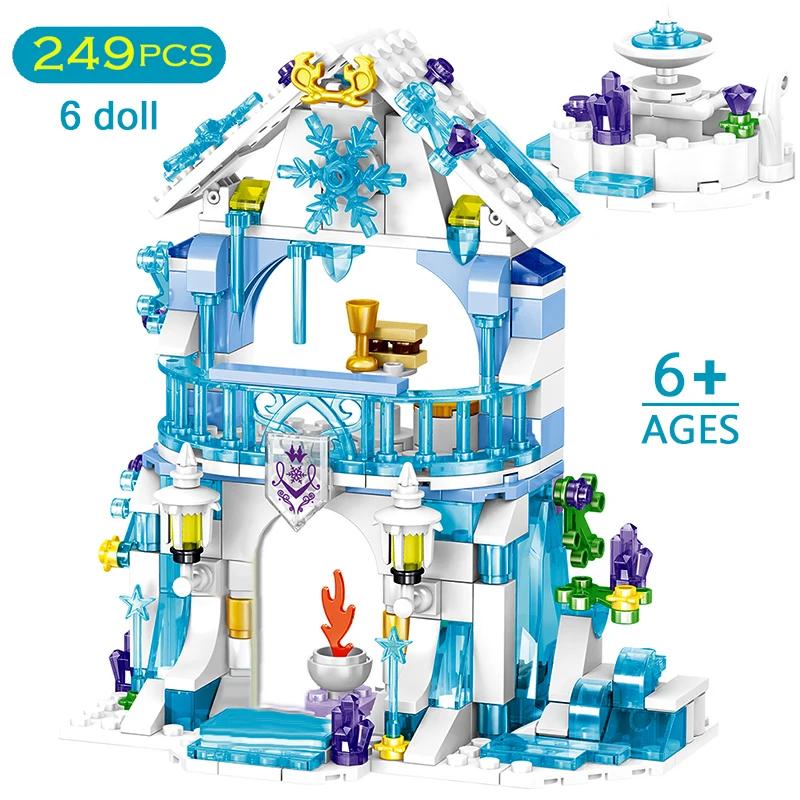 249 шт. Снежный мир серии Эльзы волшебный ледяной замок комплект конструкторных