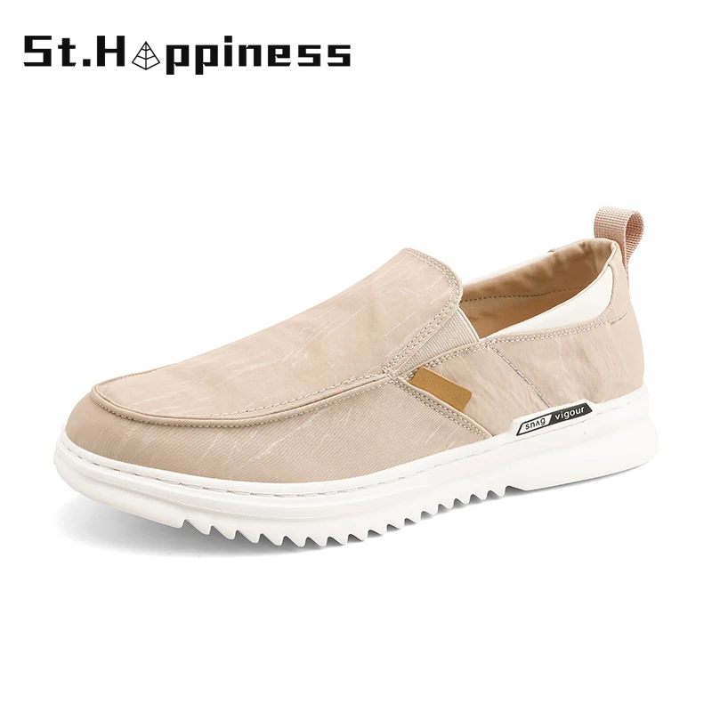 

2021 New Men's Ice Silk Canvas Casual Shoes Luxury Brand Fashion Loafers Moccasins Breathable Non-slip Driving Shoes Large Size