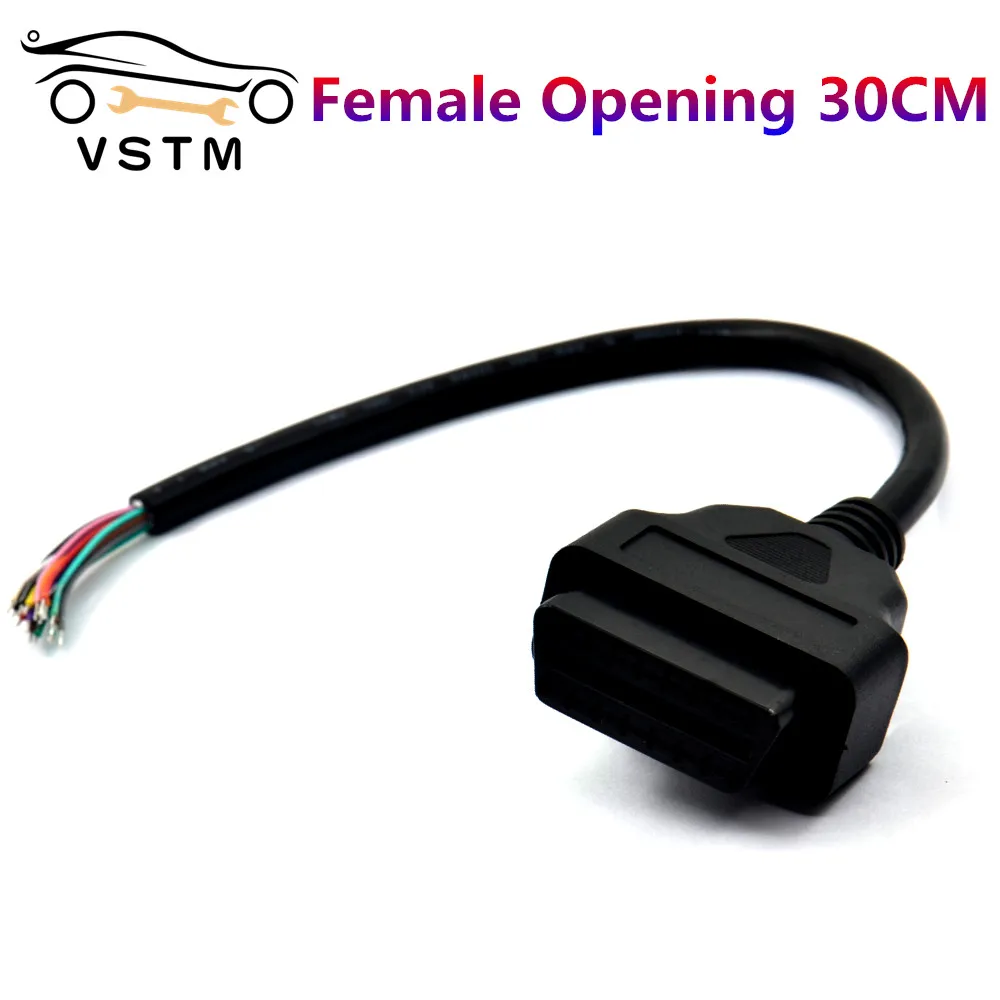 

Newest 30CM 16 Pin Car Diagnostic Interface Tool Adapter OBD 2 OBD2 16pin Female Connector To Extension OBD 2 Opening OBD Cable