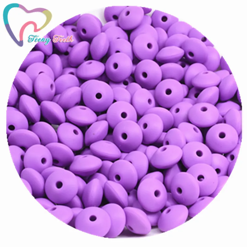 Violet Teeny Teeth 20 шт. Силиконовые Прорезыватели для зубов Abacus бусины в форме чечевицы DIY цепочка для прорезывания зубов красочные чечевицы Силиконовые Прорезыватели блюдца свободные бусины - Цвет: Violet