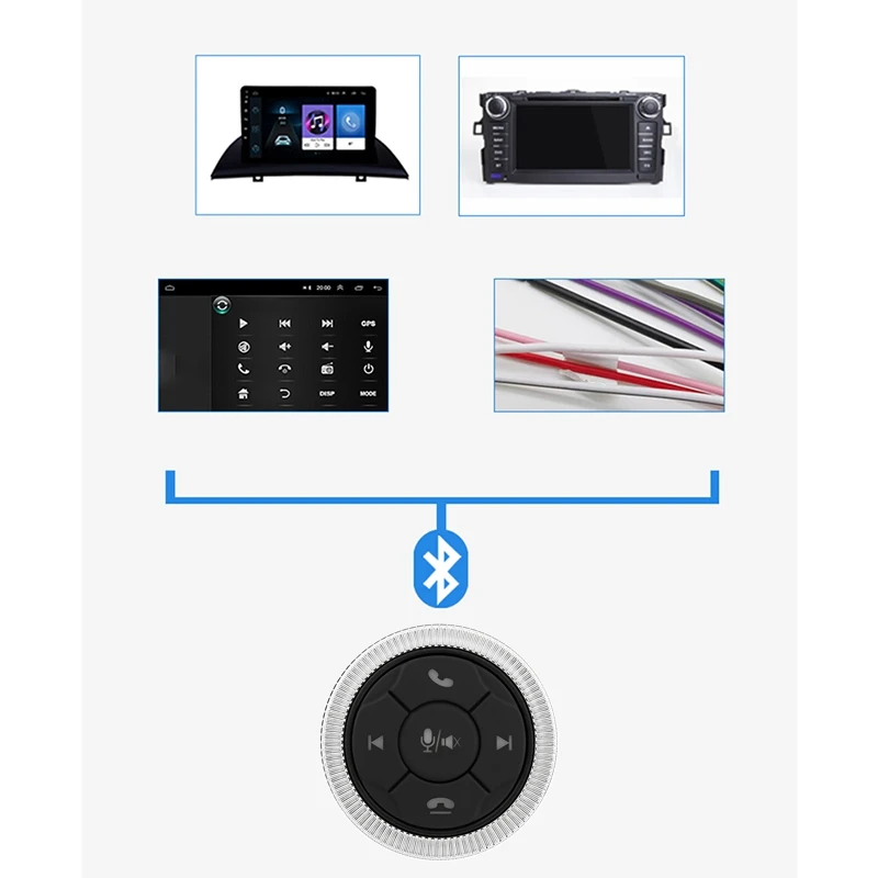 Серебристый Автомобильный контроллер рулевого колеса беспроводное управление