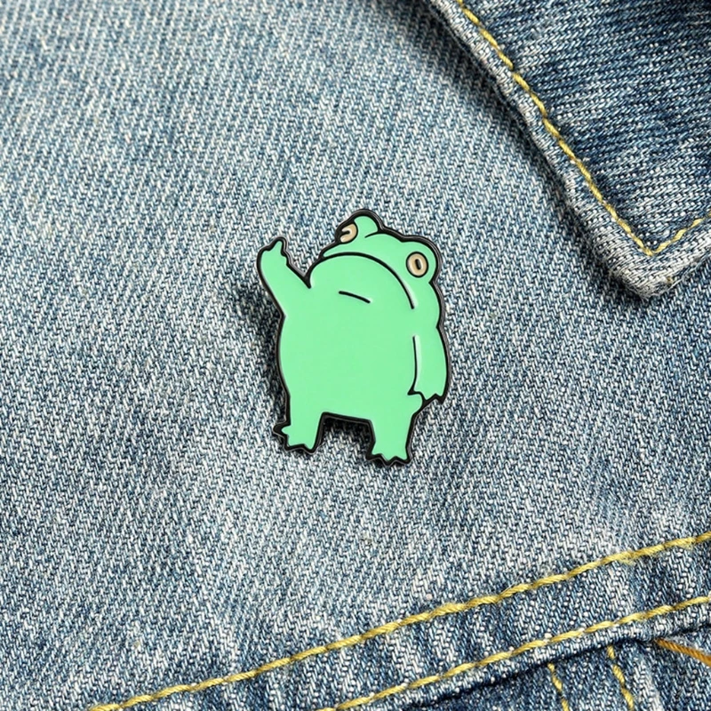 

New Alloy Metal Cartoon Frog Enamel Pin Cute Animal Badge Jewelry Accessories Paint Brooch for Bags Clothes Decor