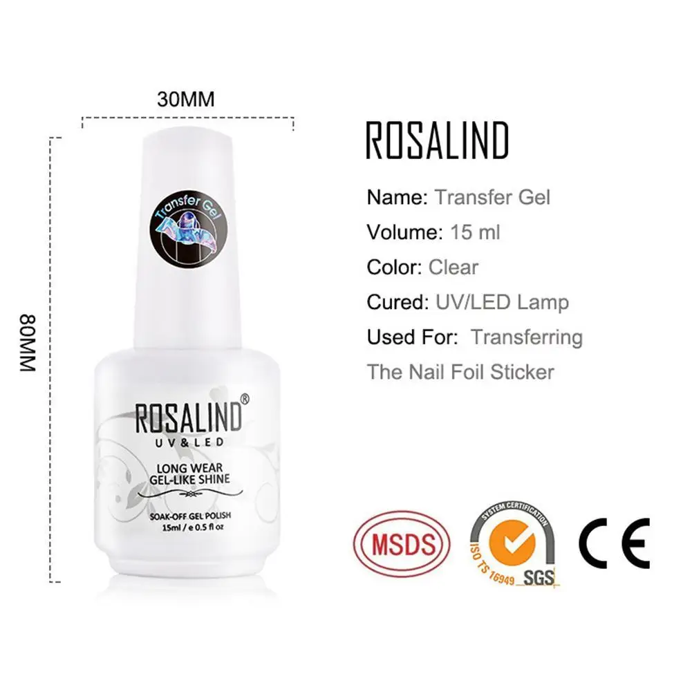 ROSALIND переводной Гель-лак для ногтей с наклейкой гель Гибридный Праймер УФ лампа