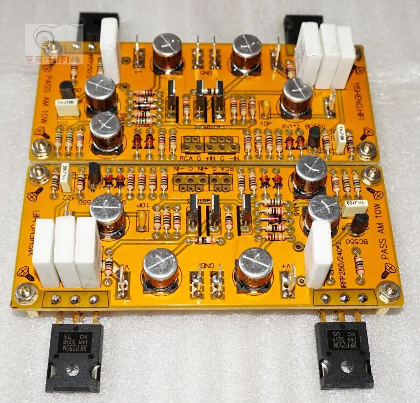 

One Pair PASS AM Single-ended Class A Power Amplifier Board 10W Small Armor Balanced Input
