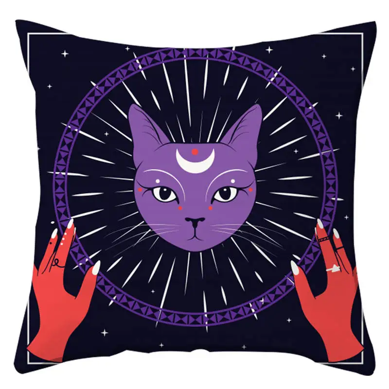 PC068-8 Boniu Moon Cat рисунок квадратная наволочка домашний дом декор подушка в богемском стиле чехол полиэстер наволочка диванные подушки - Цвет: PC068-8