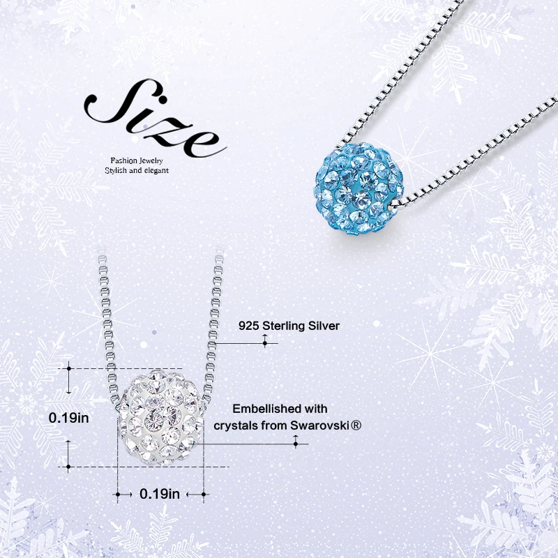 CDE кристалл кулон ожерелье украшено кристаллами от Swarovski 925 пробы ожерелье для женщин звено цепи ювелирные изделия ожерелье
