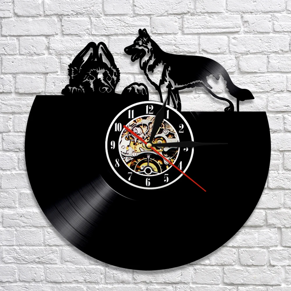 Собак современные виниловые настенные часы в виде мопса ПЭТ с животными разных