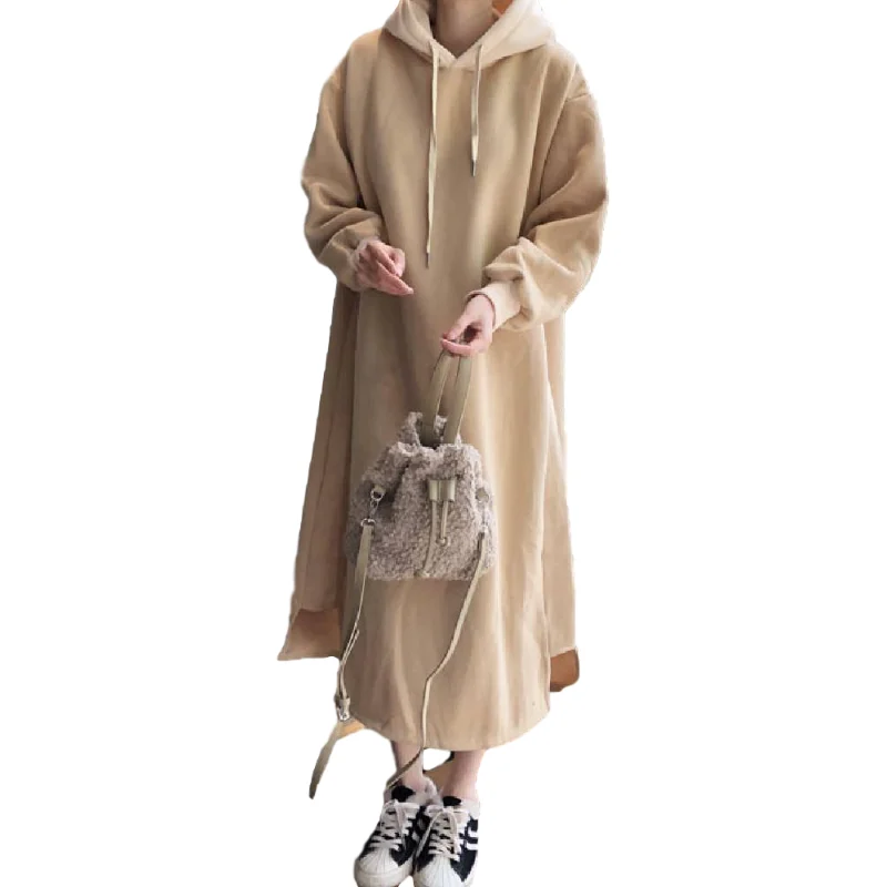 

New Autumn Sweater Women Dress Winter Long Sleeve Sweaters Knitted Dresses Womens Loose Maxi Oversize Knitting Robe Vestido