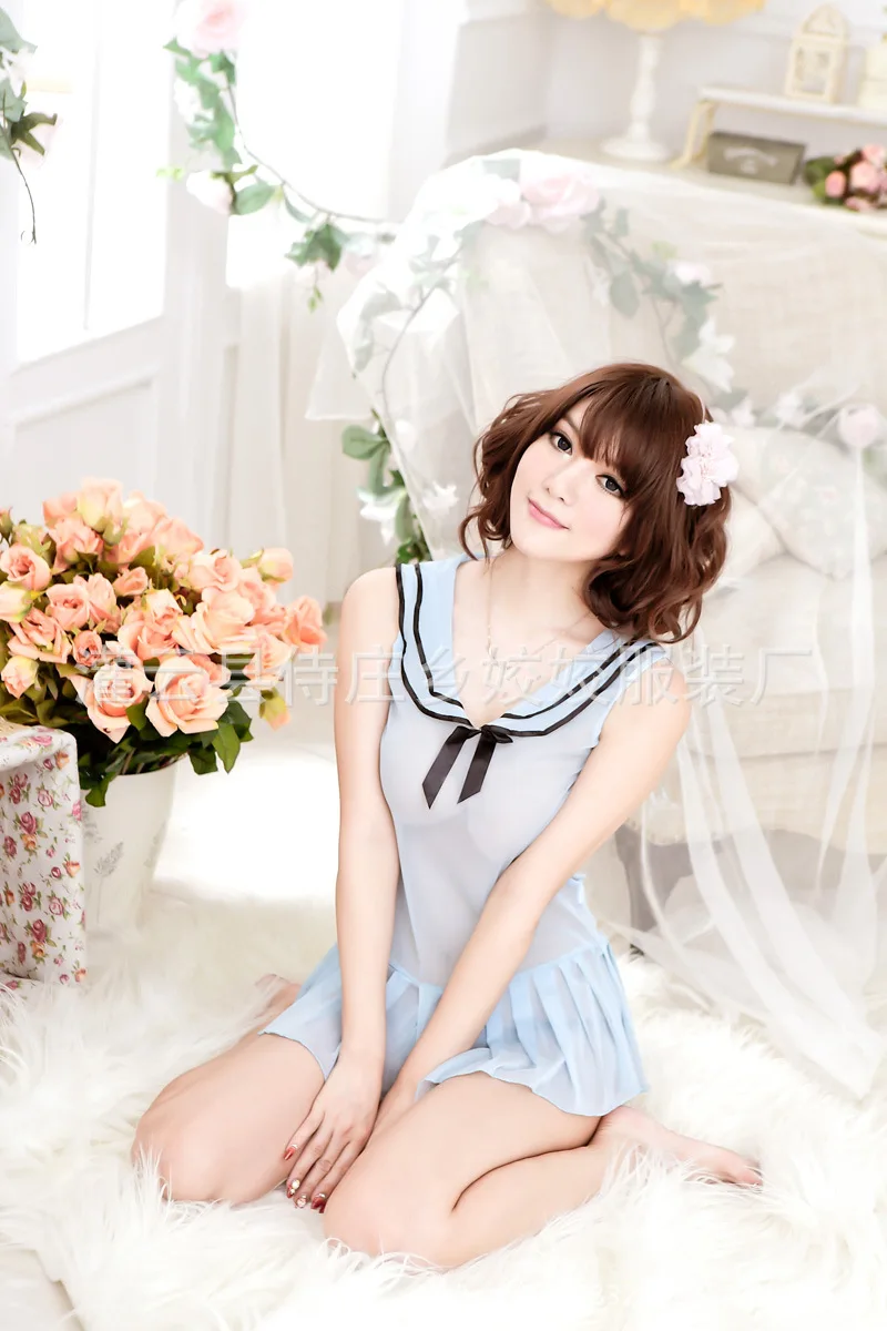 

Sexy underwear transparent temptation perspective skirt sexy Japanese clothing pajamas uniform school