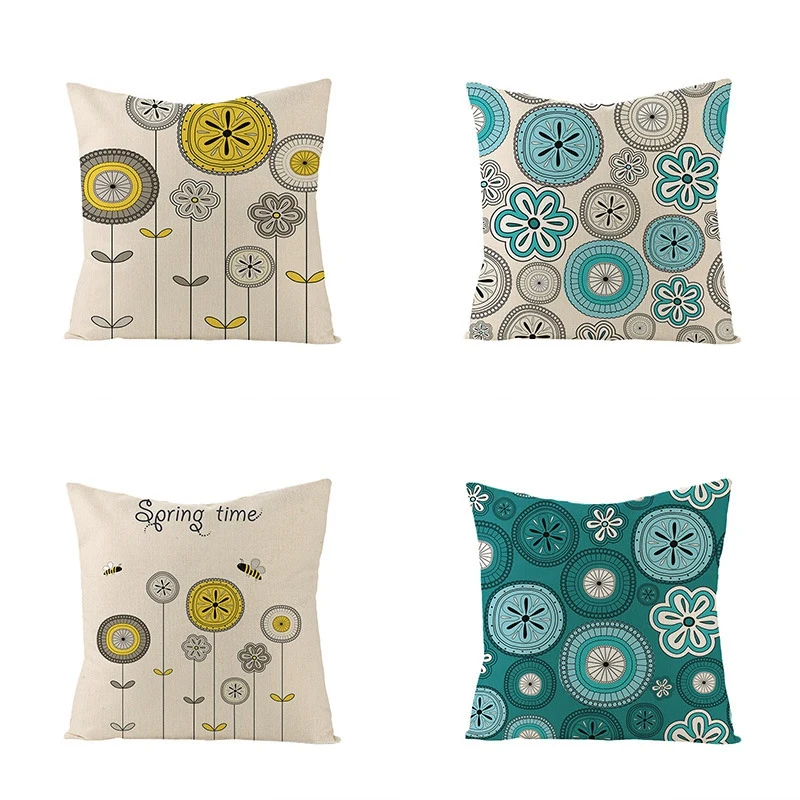 

4 шт. Подушка Чехол мелкой дробленой льняной 45X45 квадратная декоративная подушка для дивана домашний декор с Подушка Чехол