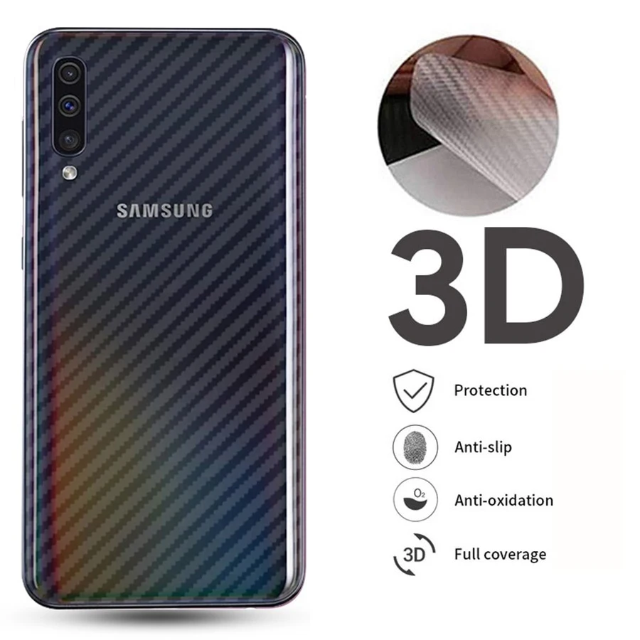 

3D Curved Transparent Carbon Fiber Sticker Film For Samsung Galaxy A71 A51 A31 A52 A72 A32 Back Full Coverage Screen Protector