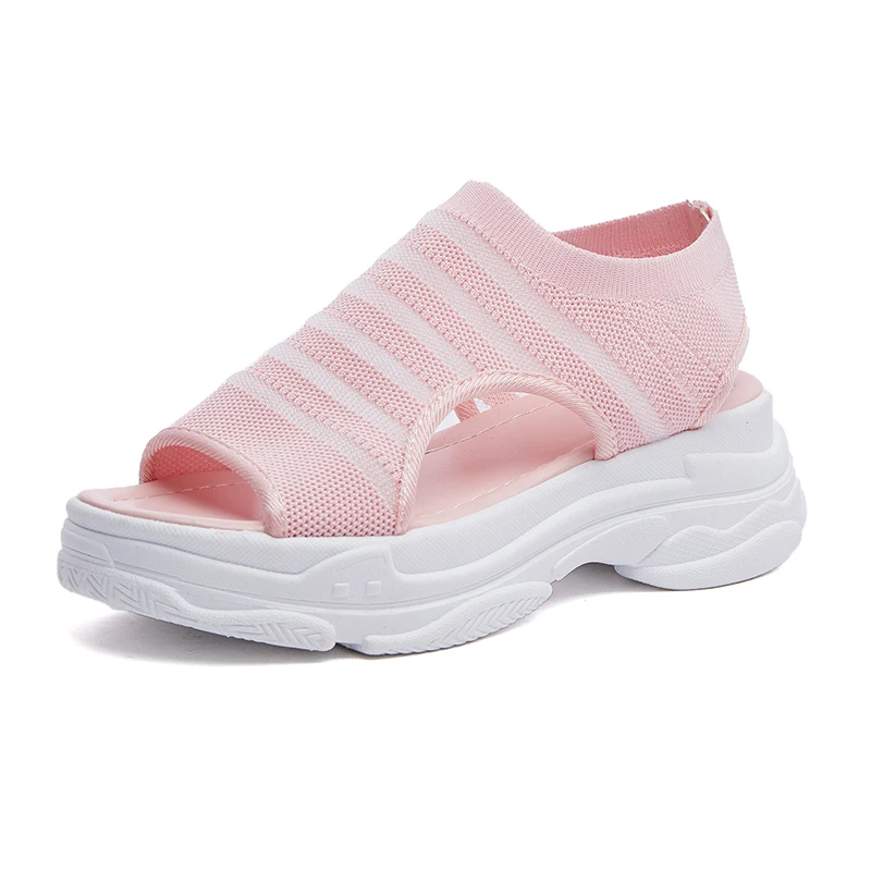 2020 летние сандалии-носки Женская обувь на плоской платформе Сандалии подошве с