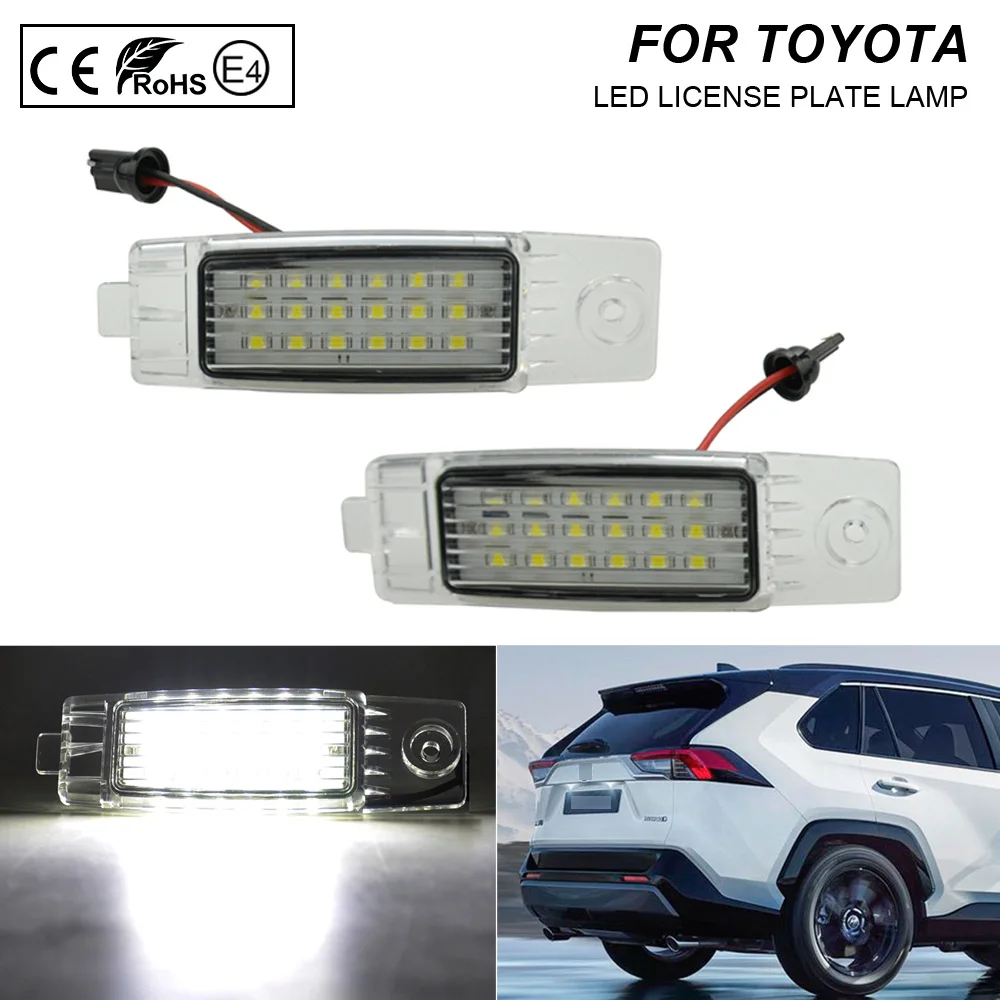 

2Pcs LED Number License Plate Light Lamp For TOYOTA Hiace Vanguard RAV4 Highlander Lexus RX300 RX300 SCION xB 81270-48011