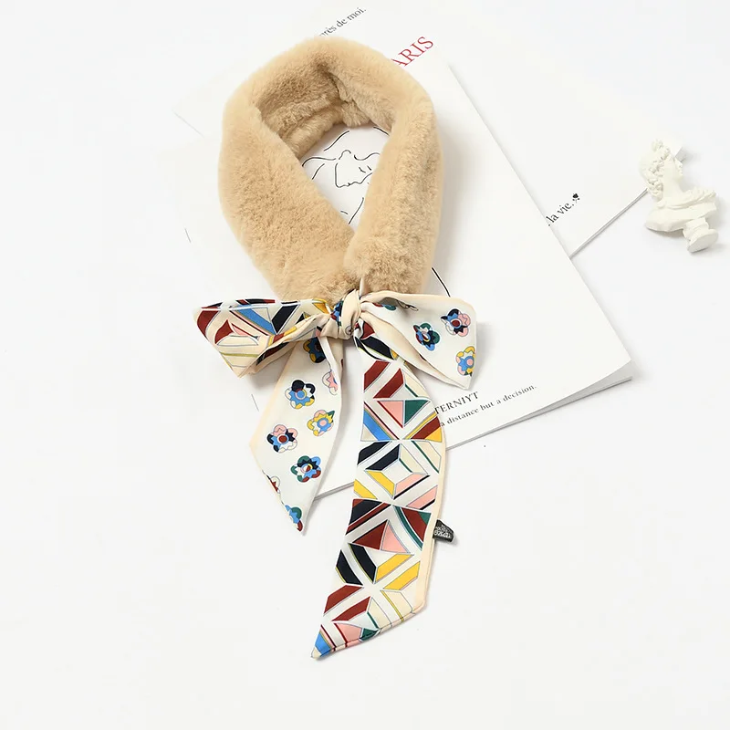 Модный шарф новый корейский воротник на шнуровке из искусственного меха сшитый