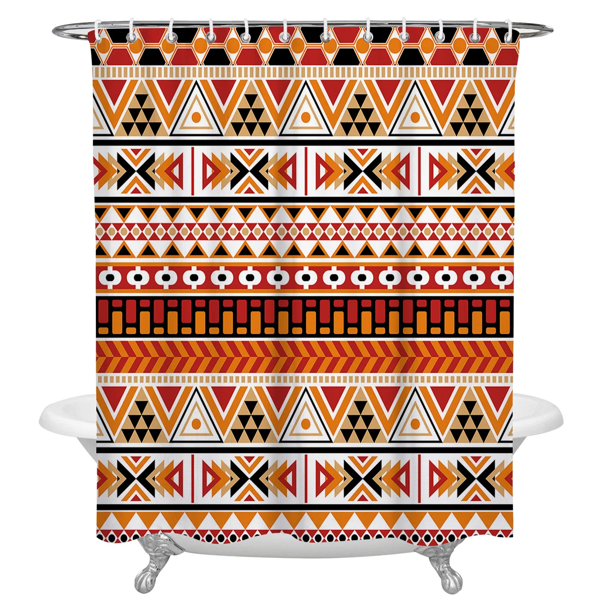 Ацтекский традиционный этнический Печатный тканевый душ занавеска s полиэстер