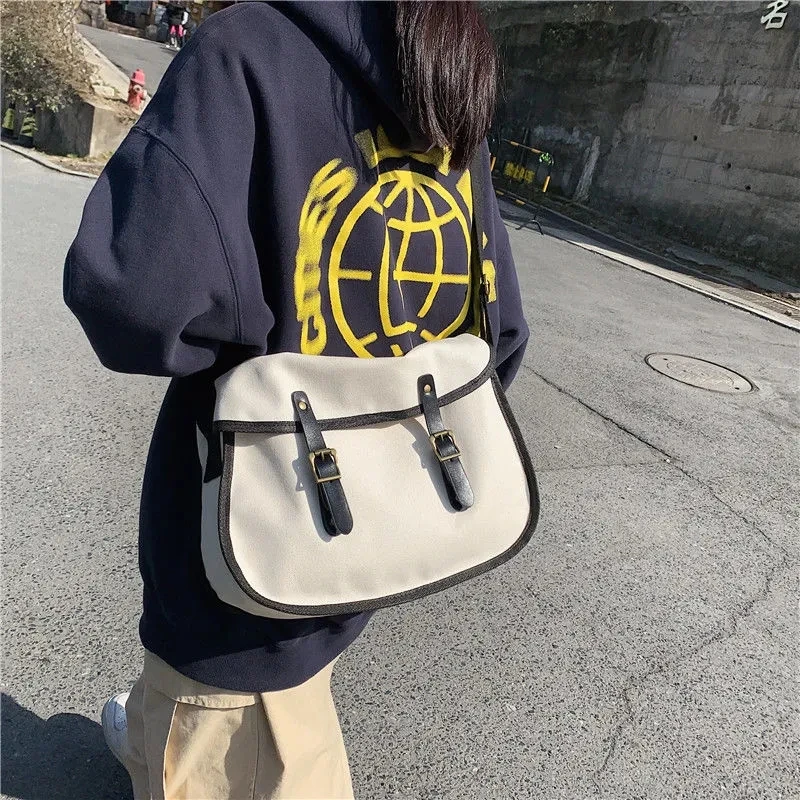 

Японская холщовая сумка-мессенджер в стиле Харадзюку, новая Студенческая классная маленькая вместительная сумочка на плечо ulzzang