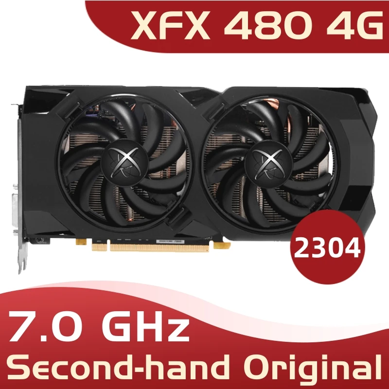 Бывшая в употреблении оригинальная видеокарта XFX RX 480 4 ГБ бит GDDR5 для ПК игровая 570
