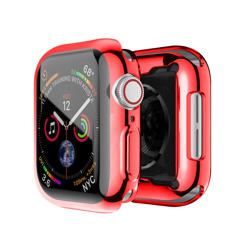 Элегантный чехол для часов Apple Watch series 5 4 3 2 1 кожаный 42 мм 38 м 40 44 задняя крышка из