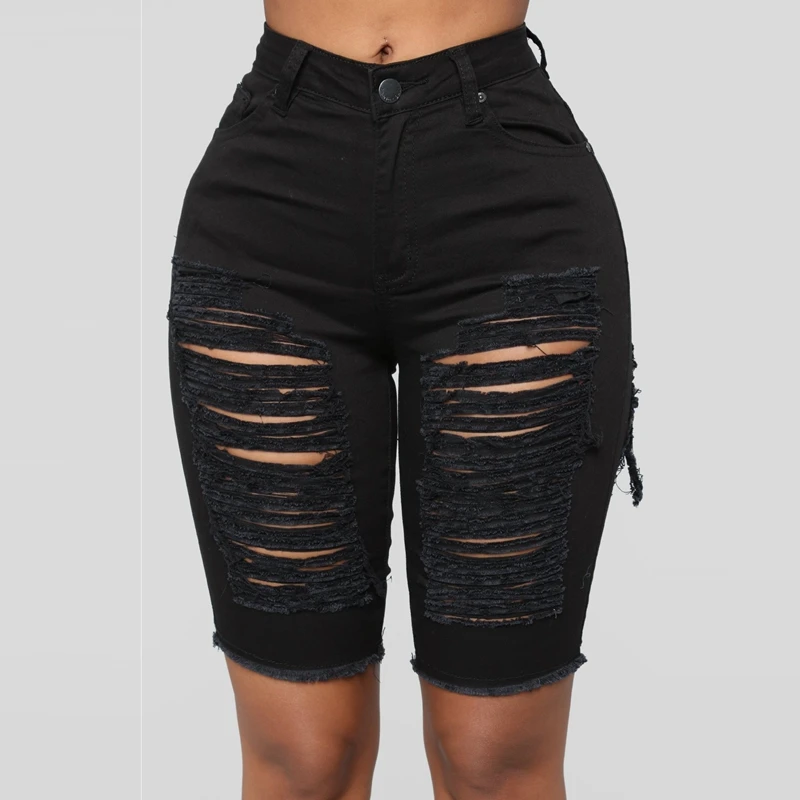 Denim Shorts Women High Waist Biker Shorts Jean Cycling Shorts Jeans Ripped  Black Streetwear Vaqueros Cortos Mujer Short Femme - купить по выгодной  цене | AliExpress