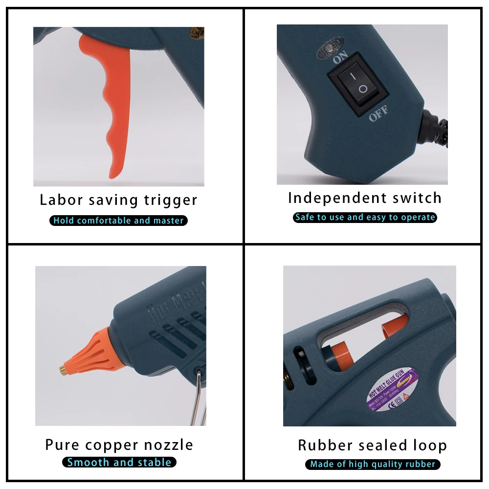 100W Hot Melt Glun Gun Constant Temperature glue for the gun 11mm 1.0*40MM Nozzle With hot plastic | Инструменты