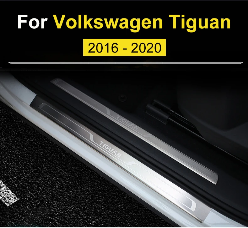 Накладка на порог из нержавеющей стали для Volkswagen VW Tiguan mk2 дверной порог Добро пожаловать педаль отделка Аксессуары