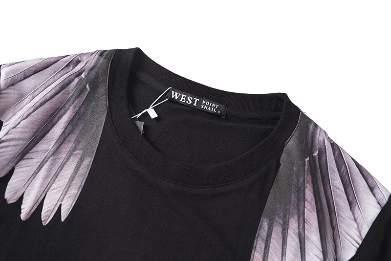 

Men luxury New High Fashion T Shirts angels Feathers wing Casual T-Shirt Hip Hop Skateboard Street Cotton T-Shirts Tee Top #Z10