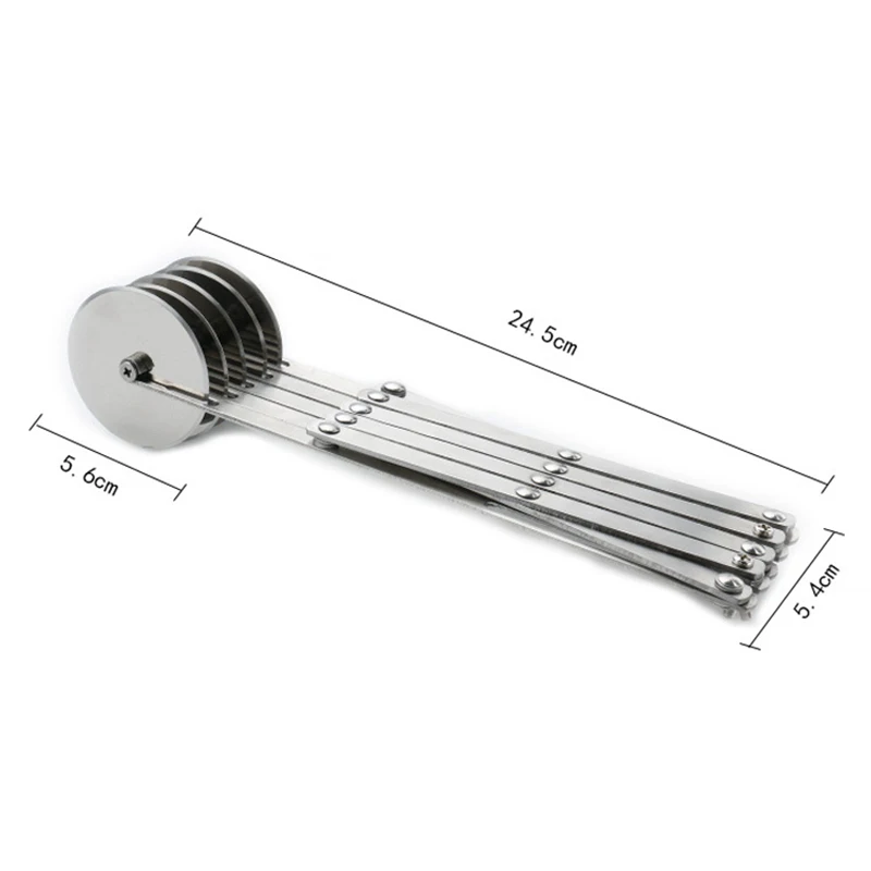 

5 Wheels Stainless Steel Noodles Maker Dough Cutter Divider Pasta Knife Flexible Roller Blade Pizza Pastry Peeler Kitchen Tools