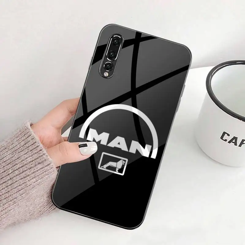 Чехол для телефона с логотипом Man Trucks закаленное стекло Huawei P30 P20 P10 lite honor 7A 8X 9 10 mate