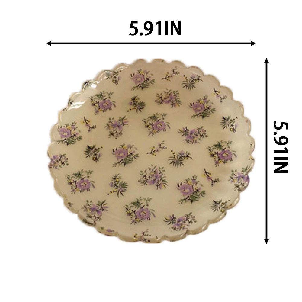 Популярная маленькая десертная тарелка с цветами решетчатая для торта полосатая