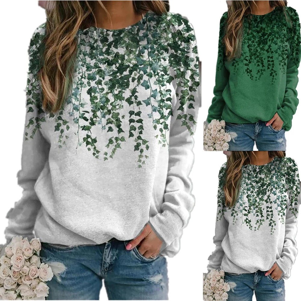 

Женская Повседневная Толстовка с принтом одуванчиков и длинными рукавами, удобный пуловер с вырезом лодочкой, женские топы, свободная верх...