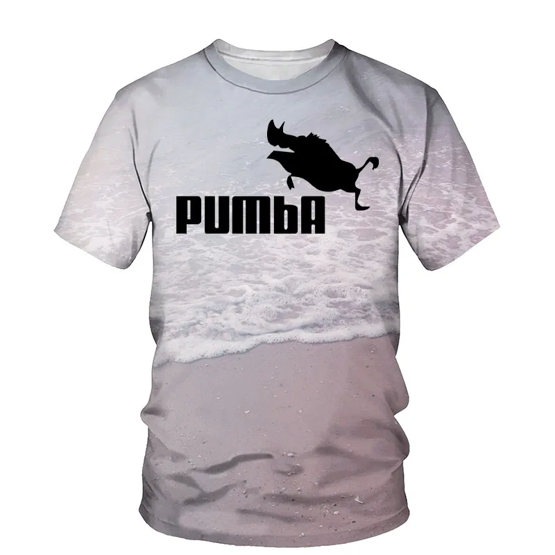 

Spoof Pumbaa 3D Print T Shirt Men O Neck Short Sleeve Tops Funny Style Fashion Streetwear Summer New 2021