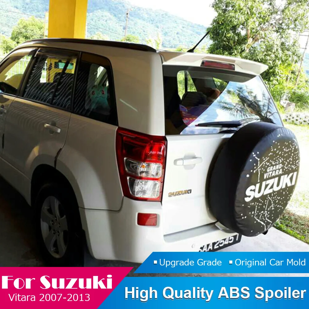 Для Suzuki Vitara 2007 до 2013 Черный спойлер высокого качества ABS Материал заднее крыло