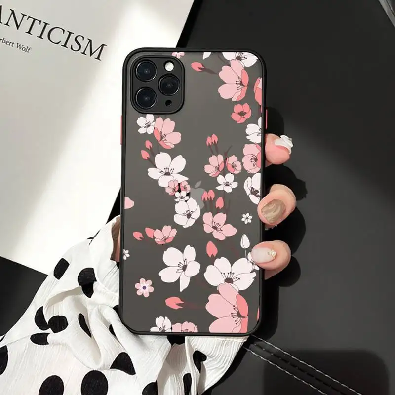 

Phone Case For iPhone 12 11 Mini Pro XR XS Max 7 8 Plus X Cute cartoon daisy flower Matte transparent cover