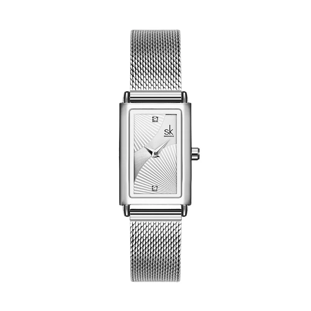 

New Fashion Women's Watch Mesh Strap Casual Quartz Watch Waterproof Square Stainless Steel Youth Student Watch Christmas Watch
