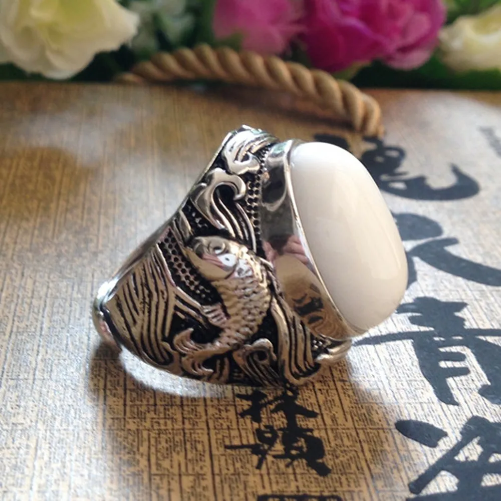 925 Silver Ring for Men with Natural Stones - BOCAI Bestseller image 4