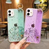 for iphone se xr xs 11 pro max x 8 7 6s 6 plus case fashion glitter bling star silver powder pink transparent back funda