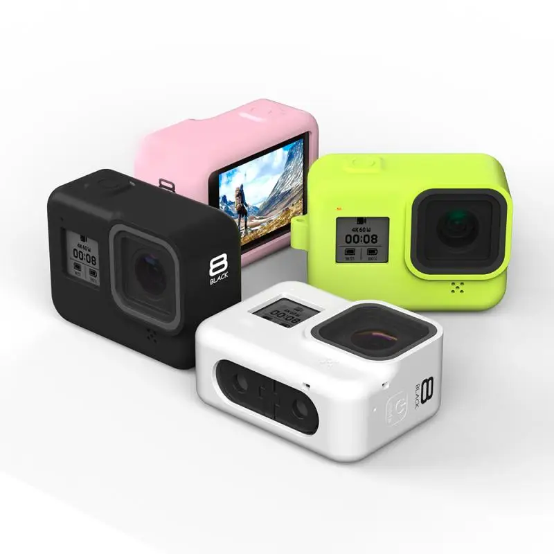 Новый однотонный Мягкий силиконовый чехол 4 цветов для GoPro Hero 8 защитный полное